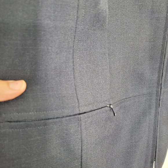 Encore Womens Navy Blazer Jacket Business Casual Zipper Front & Pockets Classic - Picture 6 of 12